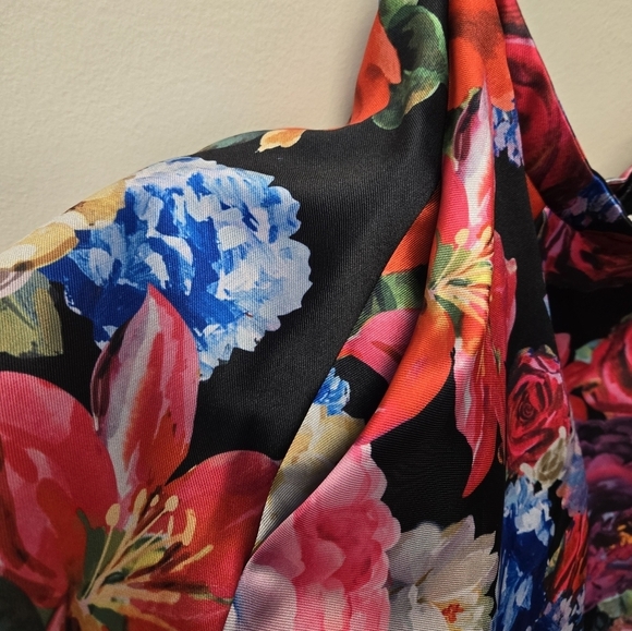 B Darlin Floral Print Two Piece Dress Set Black 15 / 16 - Picture 8 of 14